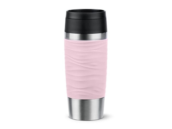 EMSA Reisekrus Waves, Rosa, Rustfritt stål, Silikon, Rustfritt stål, Polypropylen (PP), 36 ml, 8,3 cm, 200 mm