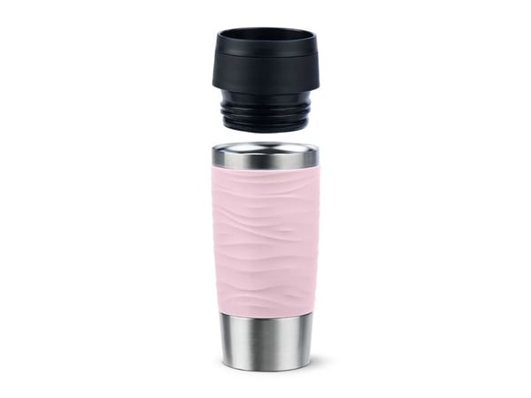 EMSA Reisekrus Waves, Rosa, Rustfritt stål, Silikon, Rustfritt stål, Polypropylen (PP), 36 ml, 8,3 cm, 200 mm