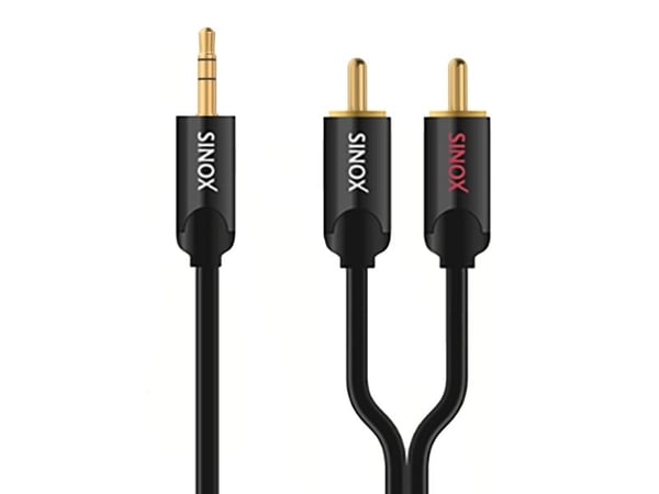 Sinox ULTRAHD - Lydkabel - mini-phone stereo 3.5 mm hann til RCA hann - 75 cm - svart