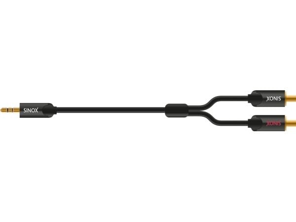 Sinox ULTRAHD - Lydkabel - mini-phone stereo 3.5 mm hann til RCA hann - 75 cm - svart