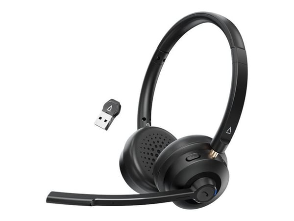 Creative Chat - Hodesett - on-ear - Bluetooth / 2,4 GHz radiofrekvens - trådløs, kablet - USB-C - svart