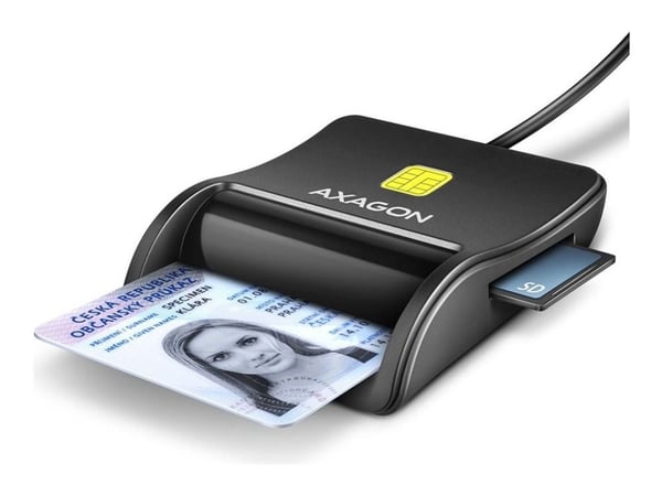 AXAGON CRE-SM3SD USB Smart Card &amp; SD/microSD/SIM-kortin tasolukija