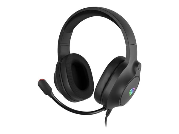 Genesis Neon 213 - Hodesett - full størrelse - kablet - 3,5 mm jakk, USB-A - svart