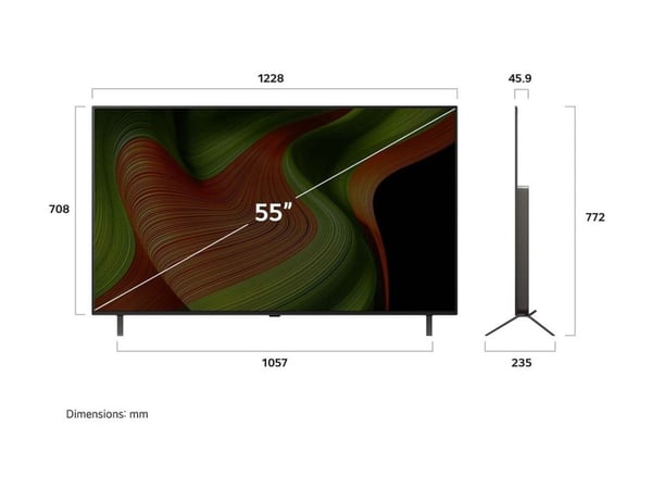 LG OLED55B59LA.AEUD evo TV, OLED TV 139 cm (55 tommer), svart, UltraHD/4K, HDR, SmartTV, 120Hz panel (OLED55B59LA.AEUD)
