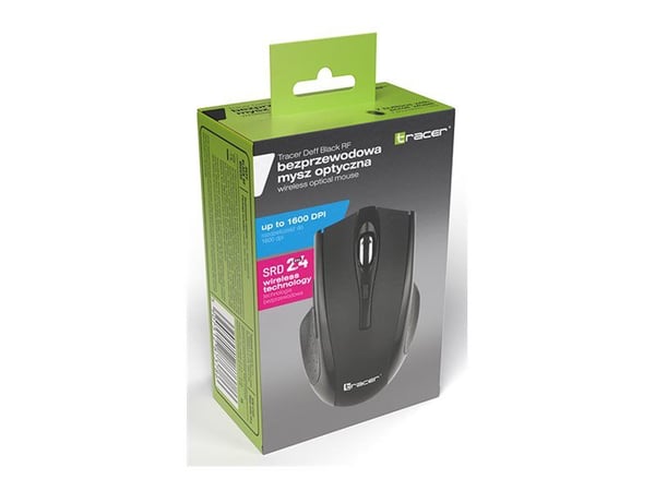 Tracer Deff - Mus - høyre- og venstrehåndet - optisk - 7 knapper - trådløs - 2.4 GHz - USB trådløs mottaker - svart