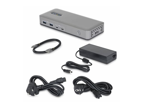 Startech - Dokkingstasjon - for bærbar - USB-C 3.2 Gen 2 - 2 x DP - 1GbE - Storbritannia, Europa