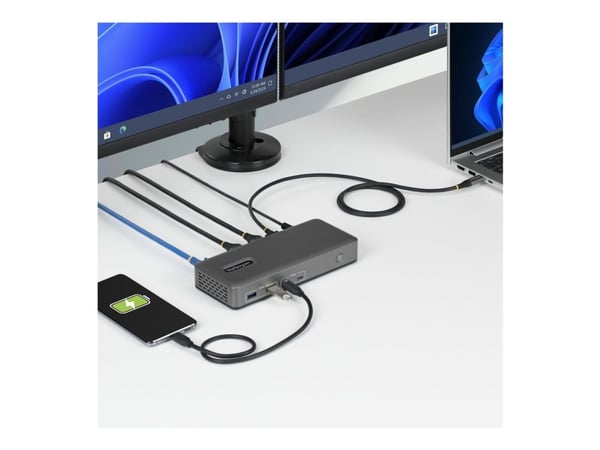 Startech - Dokkingstasjon - for bærbar - USB-C 3.2 Gen 2 - 2 x DP - 1GbE - Storbritannia, Europa