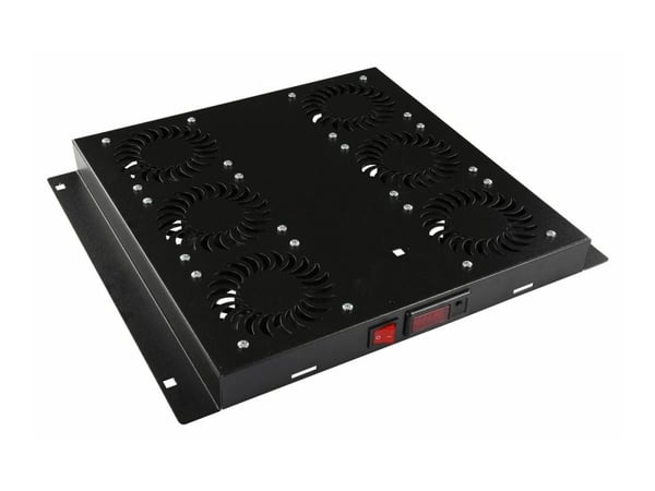 Lanview by Logon - Viftemodul - digital - med termostat - takmonterbar - svart - 1U Lanview by Logon - Viftemodul - digital - med termostat - takmonterbar - svart - 1U