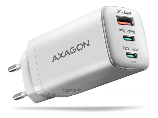 AXAGON ACU-DPQ65W - Strømadapter - 65 watt - 1.5 A - PD 2.0, PD 3.0, QC 2.0, QC 3.0, QC 4.0+, Huawei Fast Charge, SCP, PD/PPS, AFC, SFC, SFC 2.0, P...