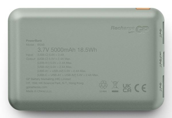 GP Batteries 405210, 5000 mAh, Lithium Polymer (LiPo), 5 V, Grå