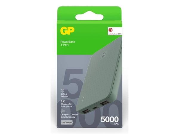 GP Batteries 405210, 5000 mAh, Lithium Polymer (LiPo), 5 V, Grå