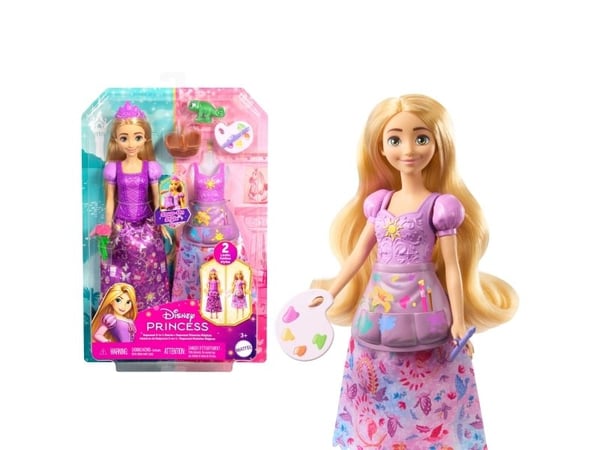Disney Princess Rapunzel 2-i-1 Stories-modedukke, Minidukke, Pige, 3 År, Dreng/Pige, 90 mm, Flerfarvet