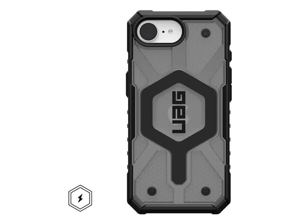 UAG Pathfinder Clear Magsafe - beskyttelsesdeksel for iPhone 16e (2025) kompatibel med MagSafe (aske)