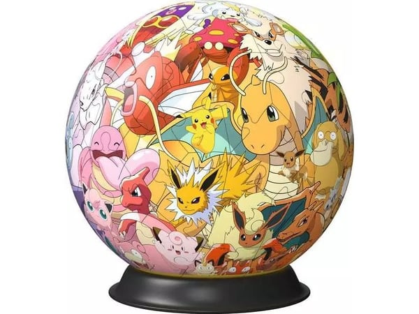 Ravensburger 3D Puzzle Ball: Pokémon - Kanto Region, 73 stykker, Tegneserier, 6 år