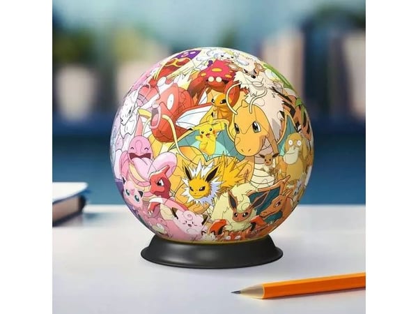Ravensburger 3D Puzzle Ball: Pokémon - Kanto Region, 73 stykker, Tegneserier, 6 år