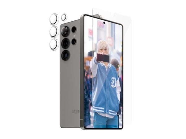 PanzerGlass - 2-i-1-pakke - skjerm- / linsebeskytterkit for mobiltelefon - ultravid passform med EasyAligner - glass - for Samsung Galaxy S25 Ultra