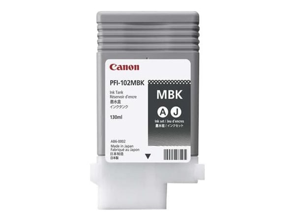 Canon PFI-102 MBK - 130 ml - mattsvart - original - bläcktank - för imagePROGRAF iPF510, iPF610, iPF650, iPF655, iPF750, iPF755, iPF760, iPF765, LP...