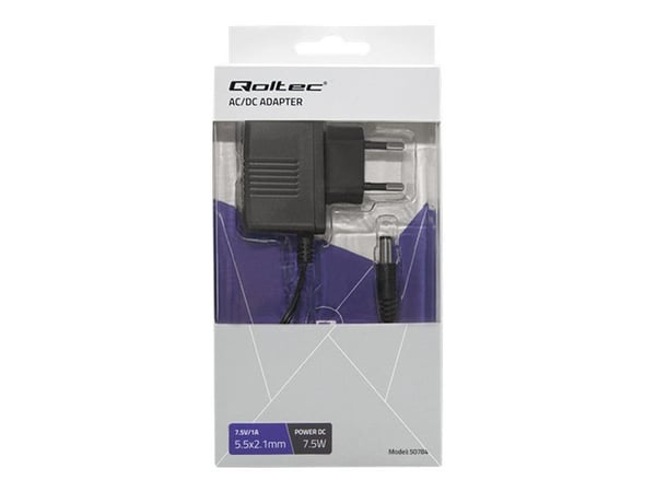 Qoltec - Strømadapter - 7.5 watt - 1 A (5,5 x 2,1 mm DC-jakk)