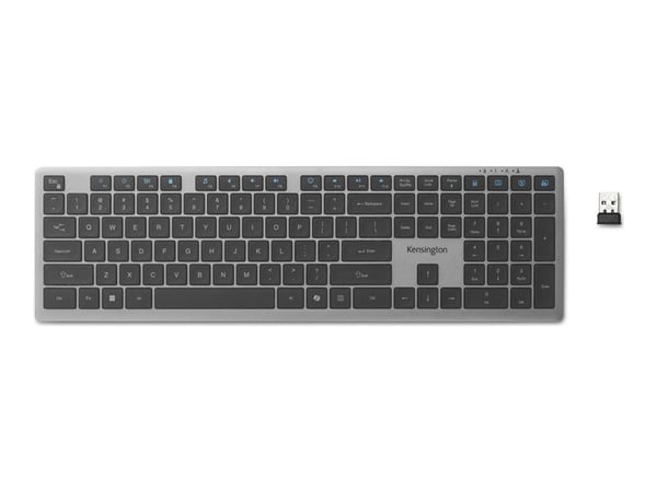 Kensington KB535 EQ - Tangentbord - multi-device, rechargeable - full size - trådlös - 2.4 GHz, Bluetooth, USB - QWERTY - internationell engelska -...