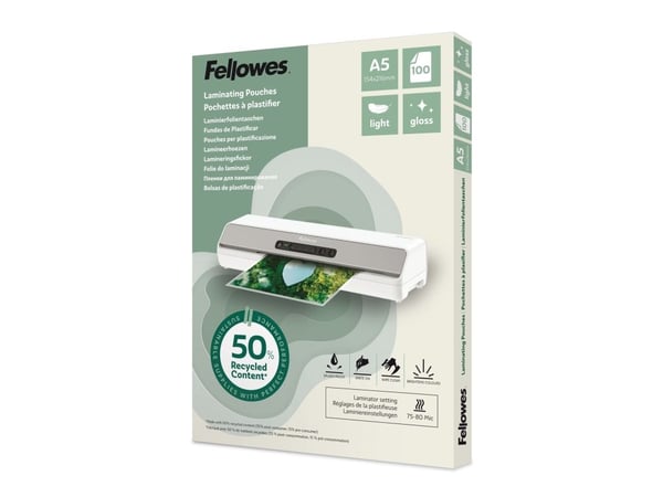 Fellowes - 100-pack - glanset - lamineringspunger