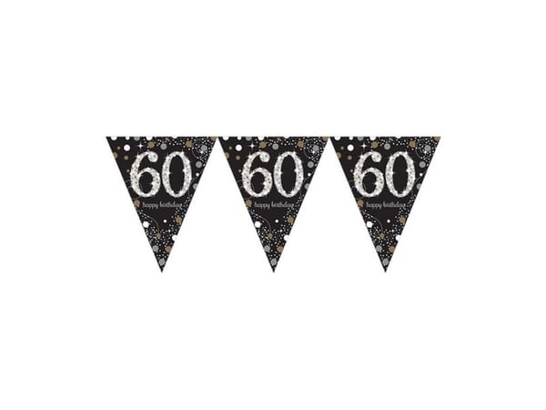 Vimpelguirlande 60 år Sparkling