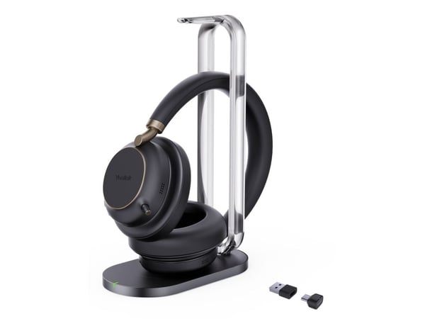 Yealink BH76 Plus med Ladestativ Teams Svart USB-C/A Headset, Trådløs, Samtaler/musikk, 297 g, Hodesett, Svart