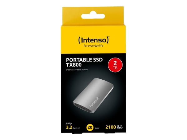 Intenso TX800 - SSD - 2 TB - ekstern (bærbar) - USB 3.2 Gen 2x2 (USB-C kontakt) - antrasitt