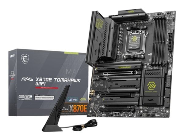 MSI MAG X870E TOMAHAWK WIFI - Hovedkort - ATX - Socket AM5 - AMD X870E Chipset - USB-C 3.2 Gen 2x2, USB-C 3.2 Gen2, USB 3.2 Gen 2, USB 3.2 Gen 1, U...