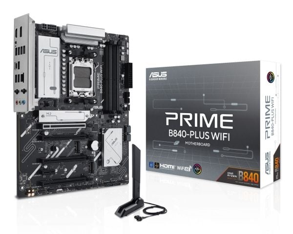 ASUS PRIME B840-PLUS WIFI - Hovedkort - ATX - Socket AM5 - AMD B840 Chipset - USB-C 3.2 Gen 1, USB 3.2 Gen 1 - 2.5 Gigabit LAN, Bluetooth, Wi-Fi 6E...