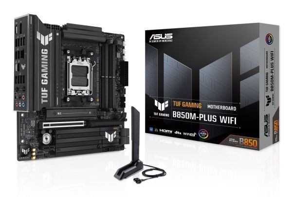 ASUS TUF GAMING B850M-PLUS WIFI - Hovedkort - micro ATX - Socket AM5 - AMD B850 Chipset - USB-C 3.2 Gen 2x2, USB-C 3.2 Gen2, USB 3.2 Gen 2, USB 3.2...
