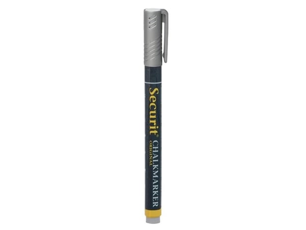 Securit® original kridtmarker med rund spids i sølv - (12 stk.)