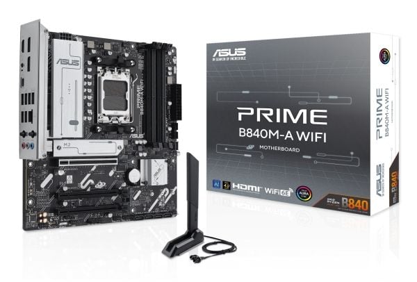 ASUS PRIME B840M-A WIFI - Hovedkort - micro ATX - Socket AM5 - AMD B840 Chipset - USB-C 3.2 Gen 1, USB 3.2 Gen 1 - 2.5 Gigabit LAN, Bluetooth, Wi-F...