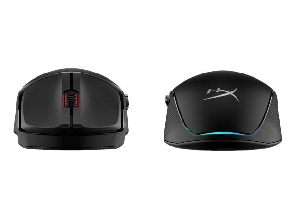 HyperX Pulsefire Fuse trådløs spillmus (svart), Ambidekstriøs, Optisk, RF trådløs + Bluetooth, 12000 DPI, Svart