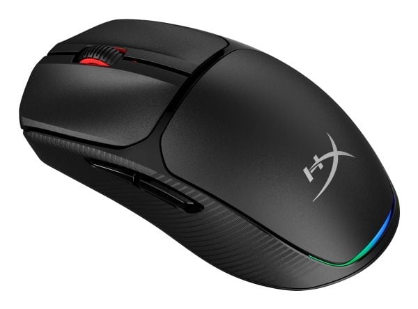 HyperX Pulsefire Fuse trådløs spillmus (svart), Ambidekstriøs, Optisk, RF trådløs + Bluetooth, 12000 DPI, Svart