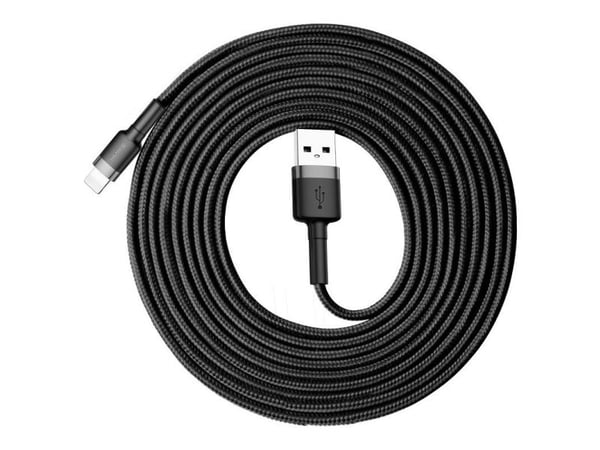 Baseus CALKLF-RG1, 3 m, USB A, Uros, Uros, Harmaa, Musta, Suora