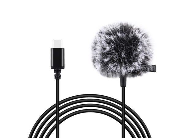 Puluz mikrofonuttak krawatowy med klips 1,5m USB-C PU425