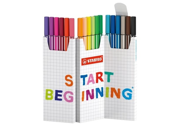 STABILO Pen 68, Medium, 18 färger, Multifärg, 1 mm, Rund, 24 h