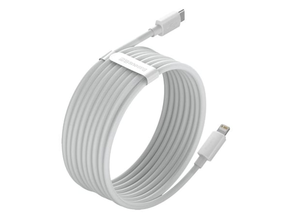 Baseus TZCATLZJ-02, 1,5 m, Lightning, USB C, Hankjønn, Hankjønn, Hvit