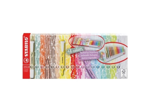 STABILO swing cool, 18 stykker, Flerfarget, 3 år, Meisel tupp, Flerfarget, 1 mm