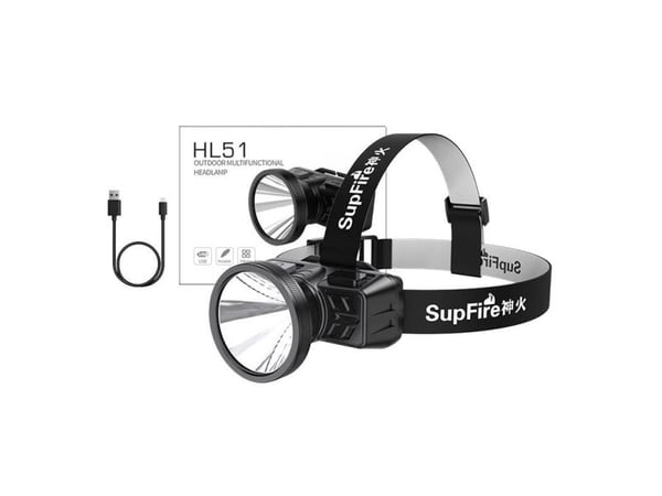 Superfire HL51 - Hodelykt - LED - 3-modus - 2.5 W