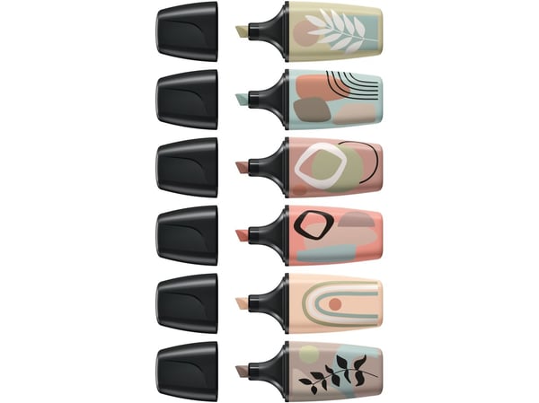 STABILO BOSS MINI Naturevibes overstrykningspenn assorterte farger, 6 stk (07/06-31)