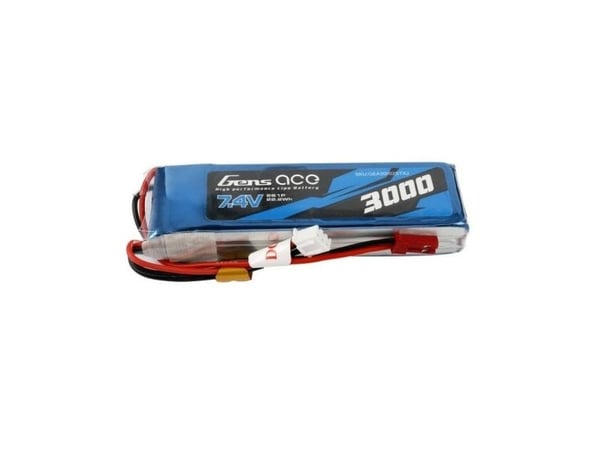 Gens Ace 3000mAh 7,4V 1C 2S1P LiPo-batteri
