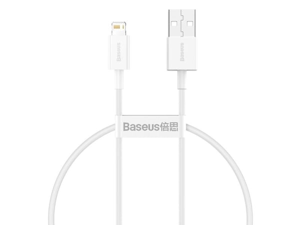 Baseus USB-A til Lightning-kabel 0,25 m hvit (CALYS-02)