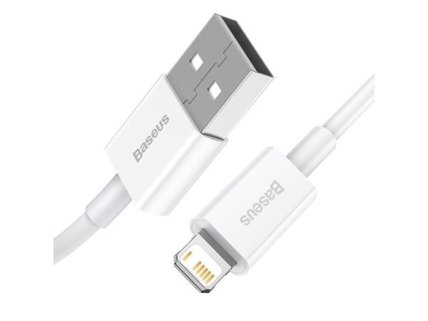 Baseus USB-A til Lightning-kabel 0,25 m hvit (CALYS-02)