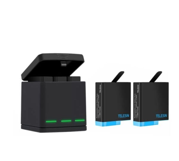 Telesin-box för GoPro Hero 8 + 2 batterier (GP-BNC-801)