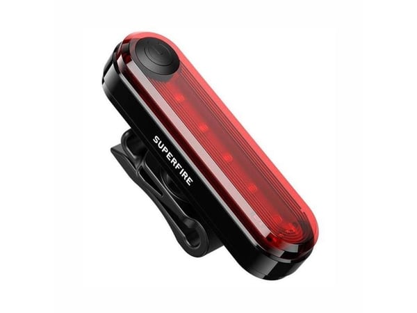 Superfire BTL01 - Sykkelbaklykt - LED - 1 W - rød, svart
