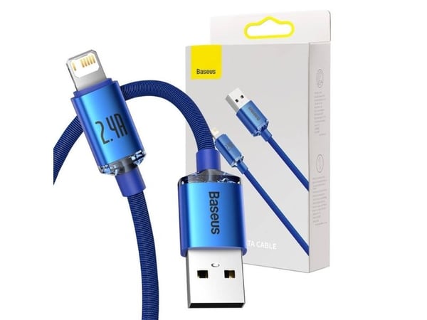 Baseus CAJY000003, 1,2 m, Lightning, USB A, Hankjønn, Hankjønn, Blå