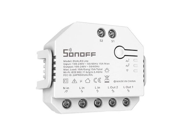 SONOFF DUALR3 Lite 2-kanals WiFi-relä med motorstyrning