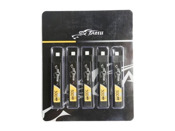 Batteri Tattu LiPo 300mAh 3,8V 75C 1S1P HV BT2.0.5 (5stk)
