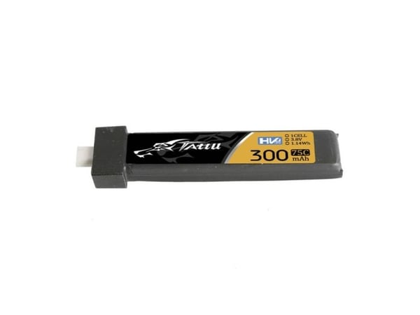 Tattu LiPo 300mAh 3.8V 75C 1S1P HV BT2.0.5 akku (5kpl)